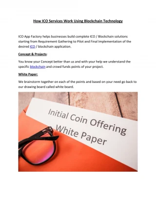 How ICO Services Work Using Blockchain Technology - slide 1