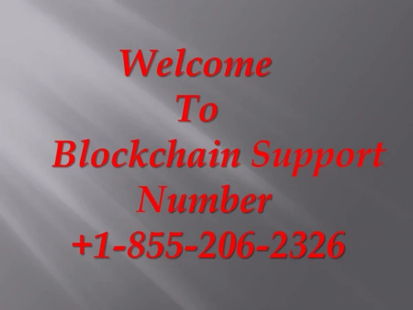 Blockchain Customer Support Number