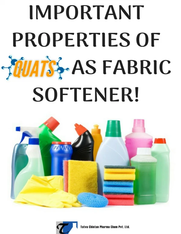 Importance Of Quats as Fabric Softener