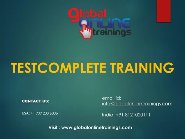 TestComplete training | TestComplete Automated Testing Online Course