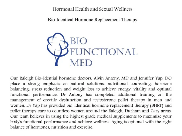 Functional Medicine Service at Raleigh NC