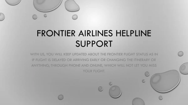 Frontier airlines helpline support