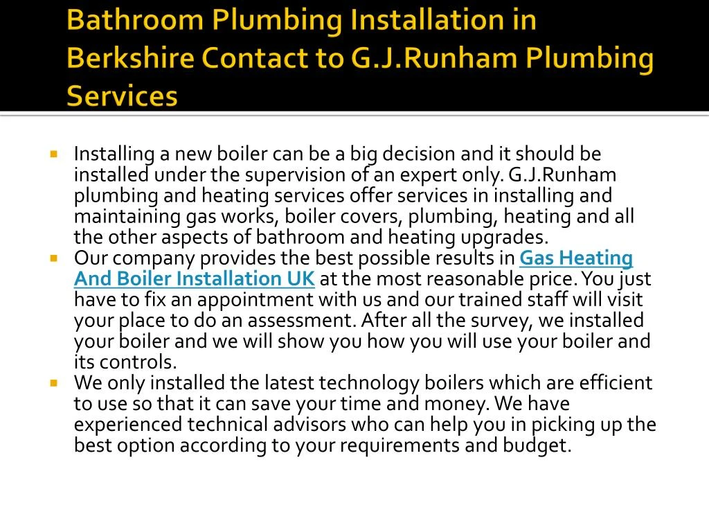 bathroom plumbing installation in berkshire contact to g j runham plumbing services