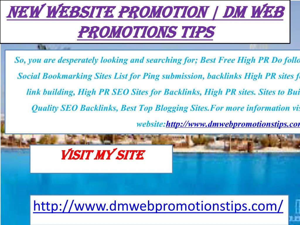 new website promotion dm web promotions tips