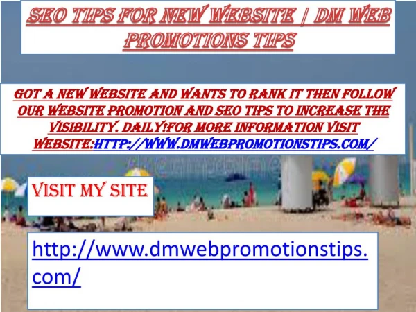 seo tips for new website dm web promotions tips