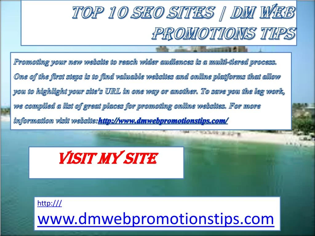 top 10 seo sites dm web promotions tips