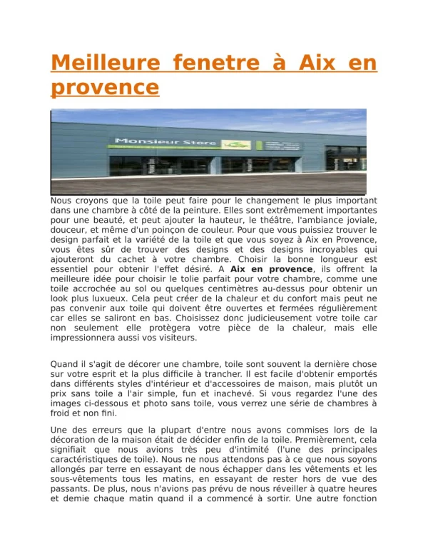 meilleure fenetre aix en provence