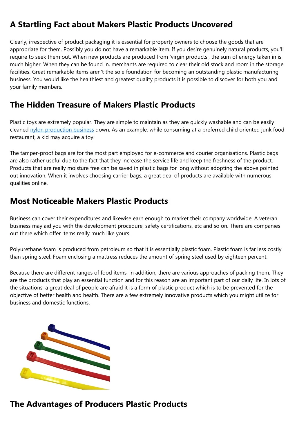 a startling fact about makers plastic products