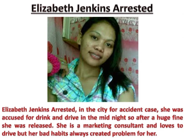 Arrested Elizabeth Jenkins ! Elizabeth Jenkins Arrest ! Elizabeth Jenkins Arrested