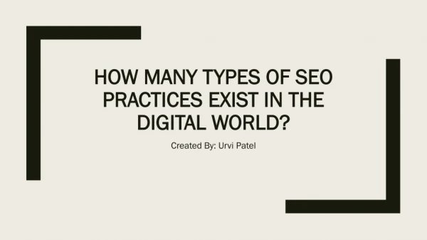 How Many Types of SEO Practices Exist in Digital World