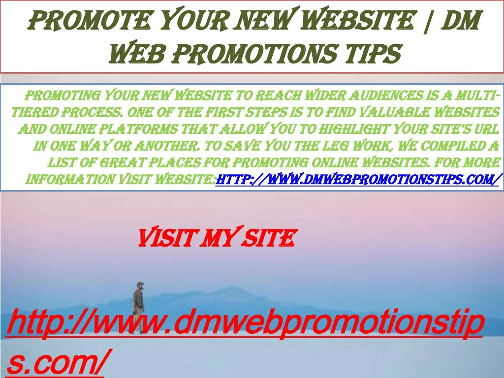 promote your new website dm web promotions tips