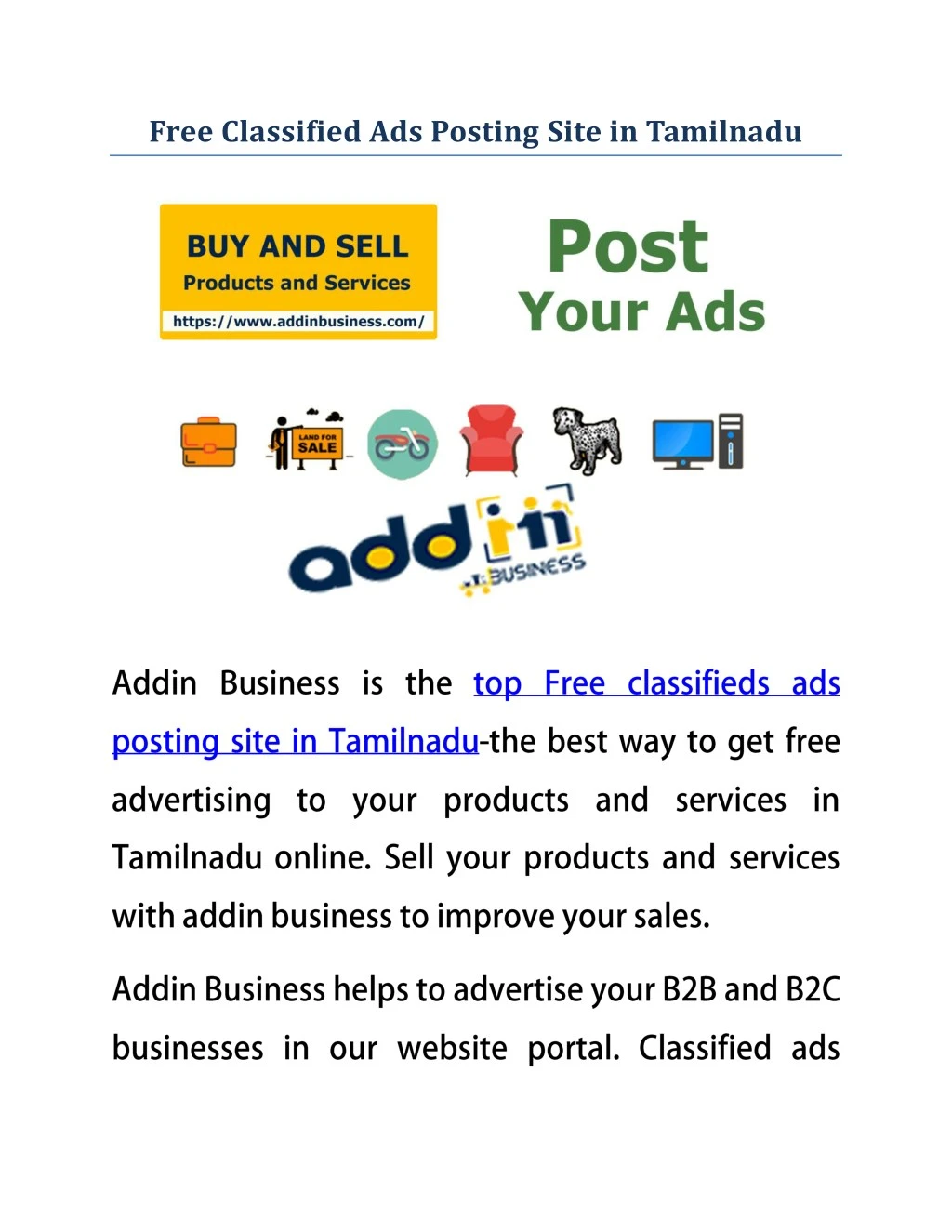 free classified ads posting site in tamilnadu