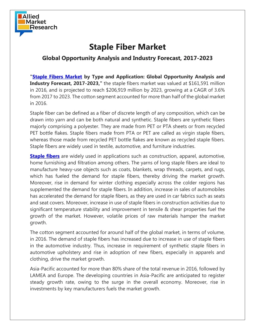 staple fiber market
