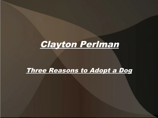 Clayton Perlman-Three Reasons to Adopt a Dog