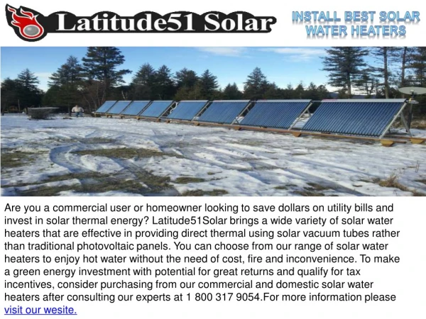 Install Best Solar Water Heaters