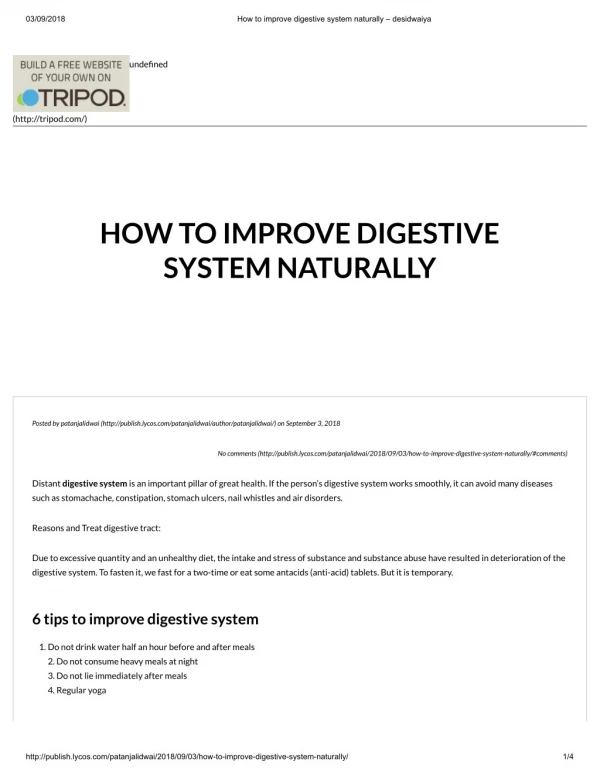 HOW TO IMPROVE DIGESTIVE SYSTEM NATURALLY