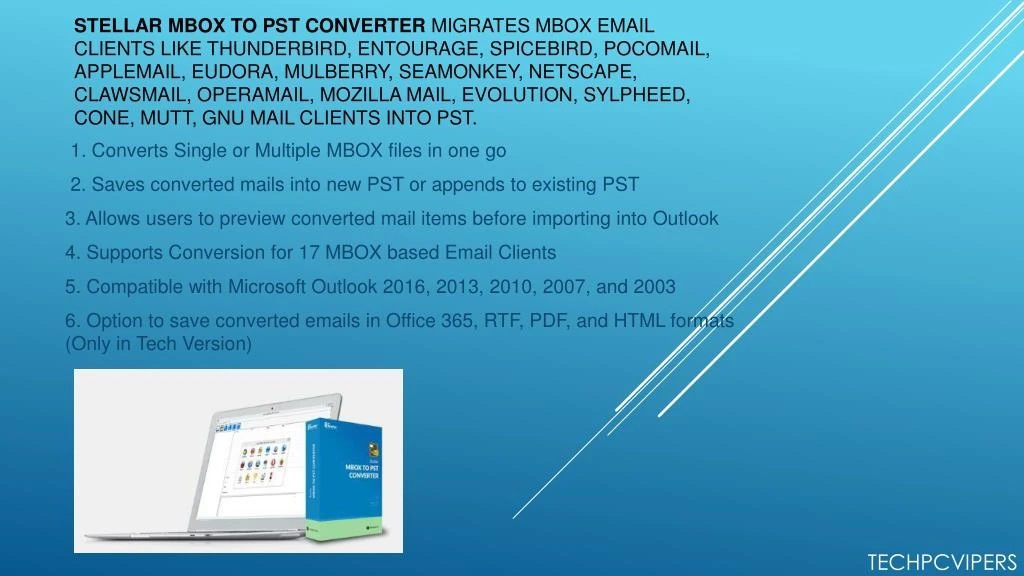 stellar mbox to pst converter migrates mbox email