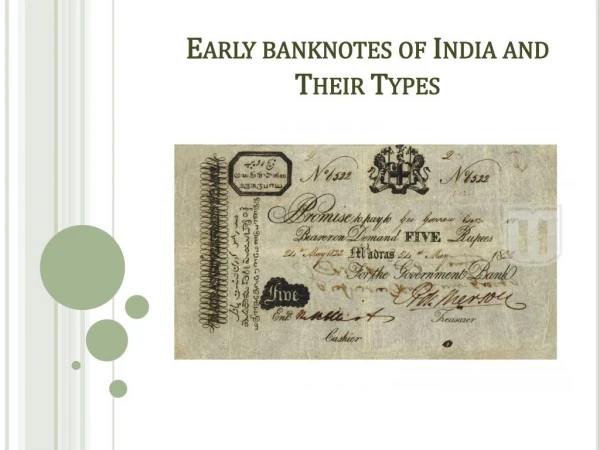 Early banknotes of India and Their Types