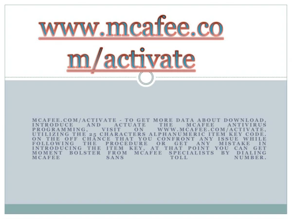 McAfee.com/activate | Enter Your 25-Digit Activation Code | McAfee Activate