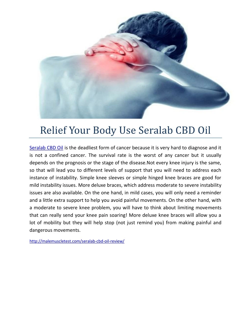 relief your body use seralab cbd oil