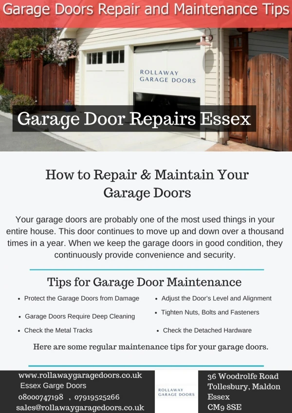 How to Repair & Maintain Your Garage Doors