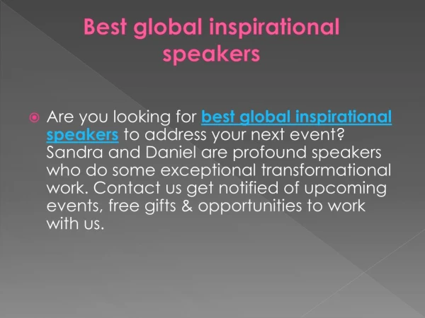 Best global inspirational speakers