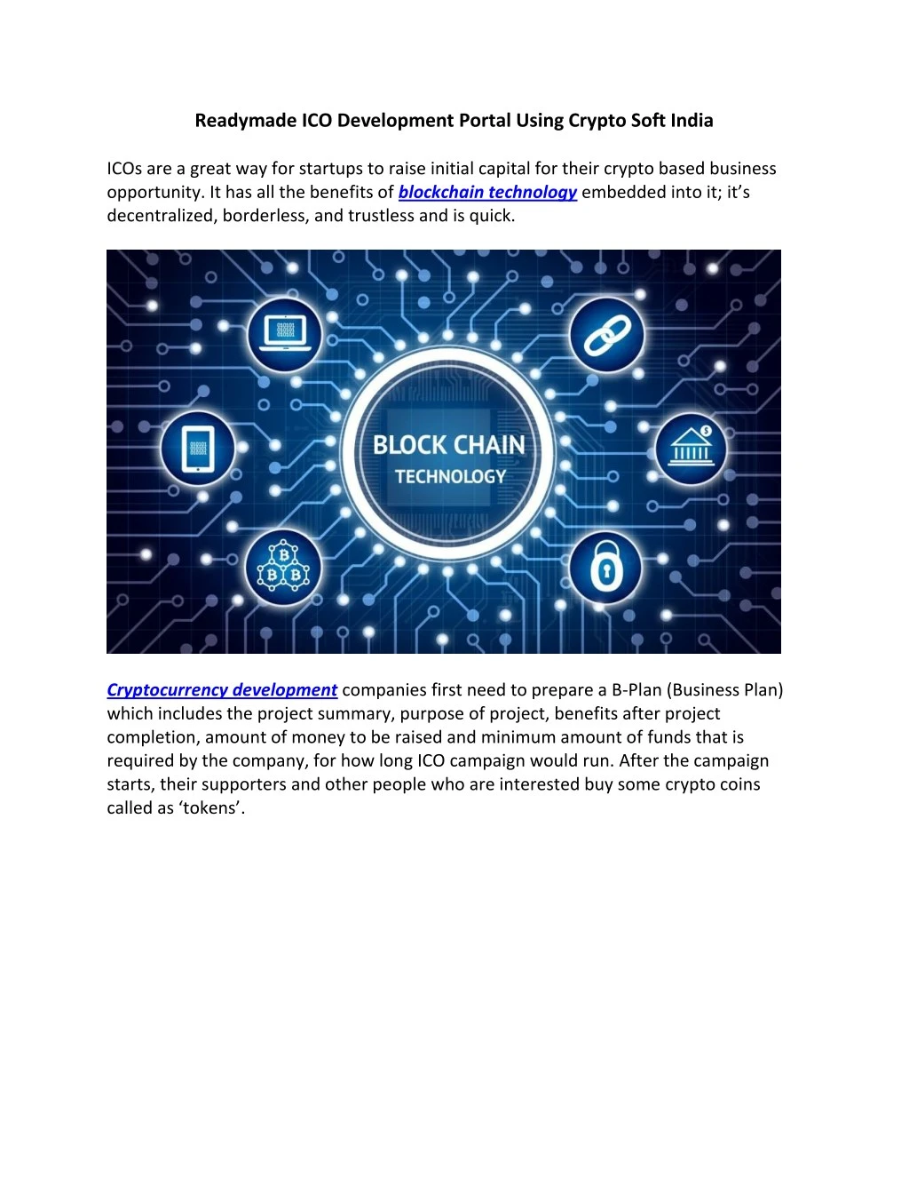 readymade ico development portal using crypto