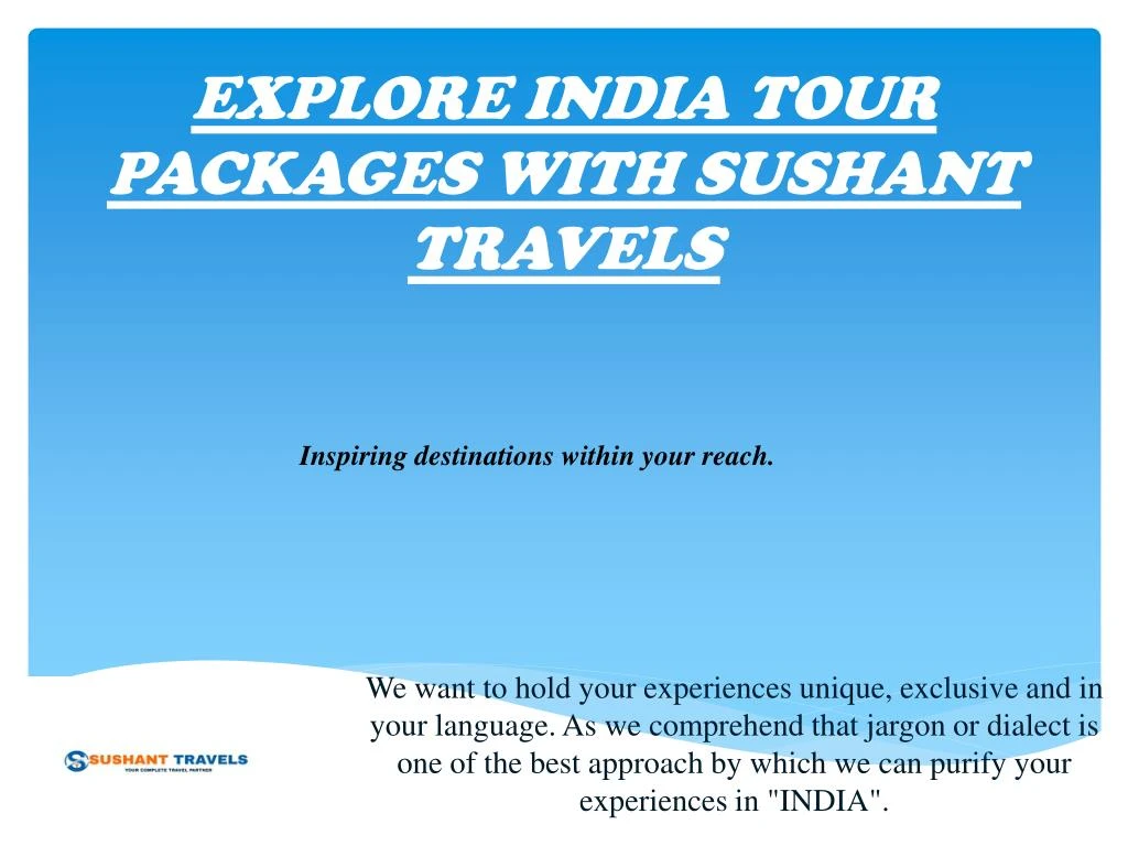 explore india tour packages with sushant travels