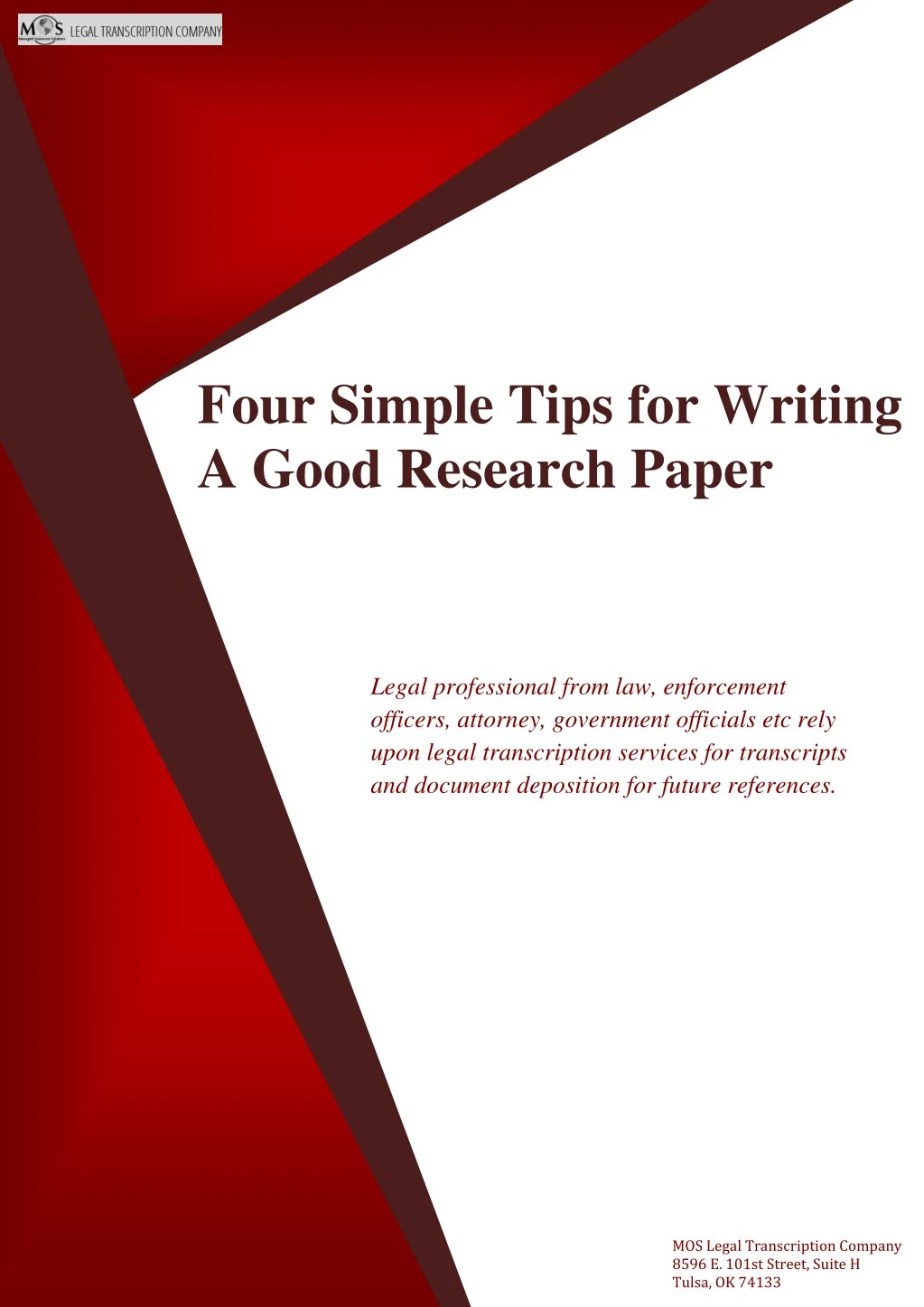 four simple tips for writing a good research paper