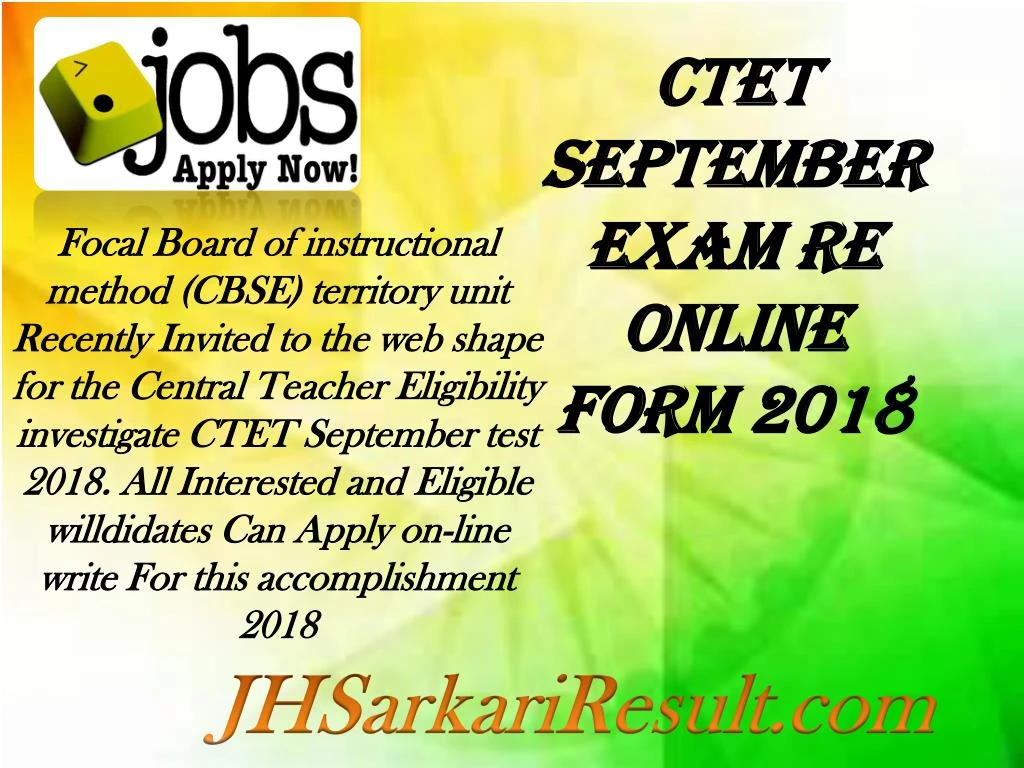 ctet september exam re online form 2018