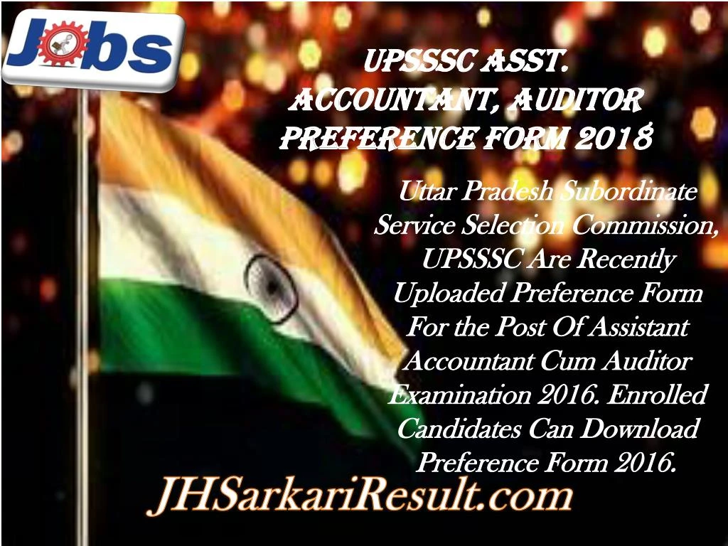 upsssc asst accountant auditor preference form