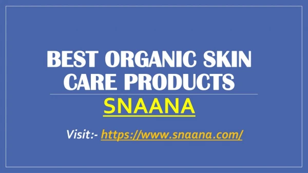 Best Organic Skin Care Products