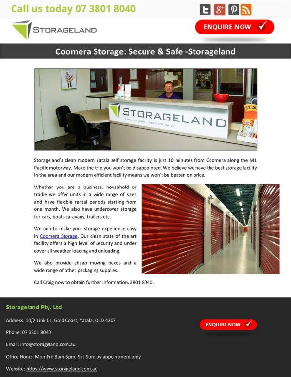 Coomera Storage: Secure & Safe â€“Storageland