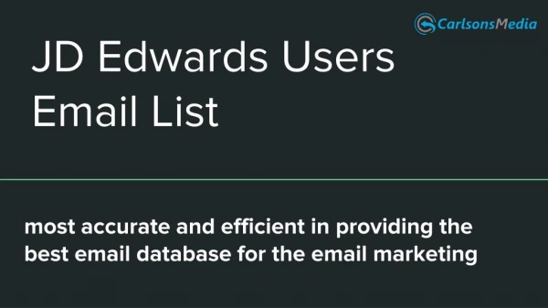 JD Edwards Users Email Database