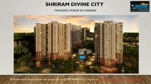 Shriram Divine City | Mangadu Porur | Introducing Villas