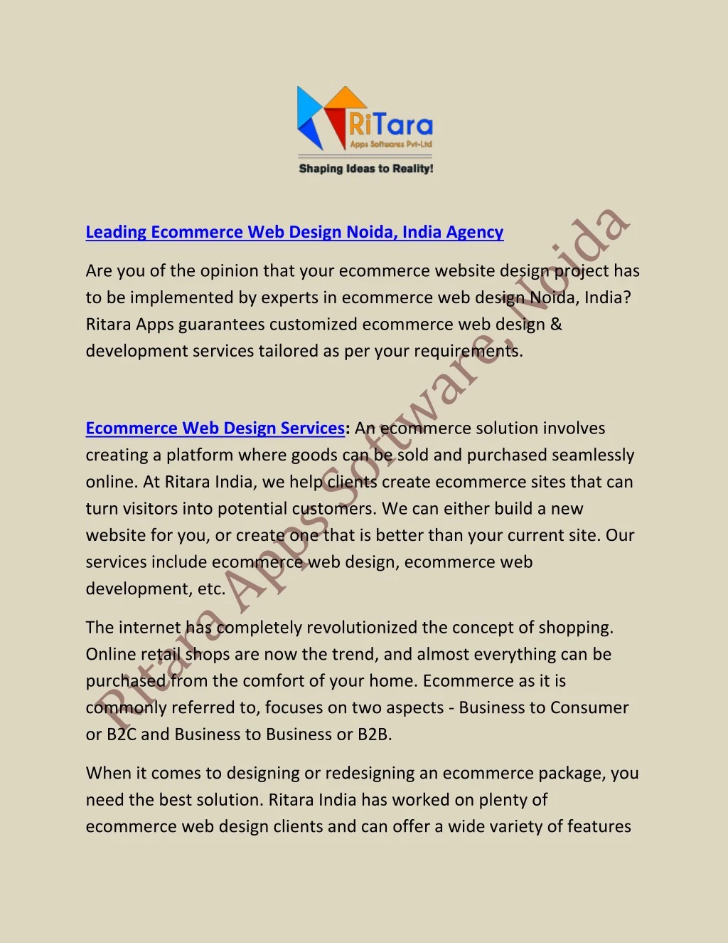 leading ecommerce web design noida india agency