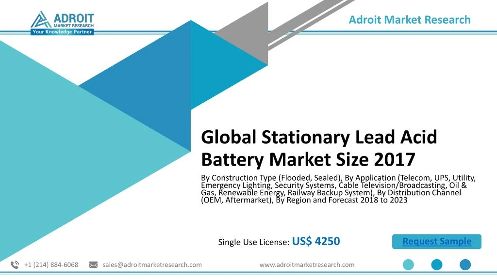 global stationary lead acid battery market size 2017