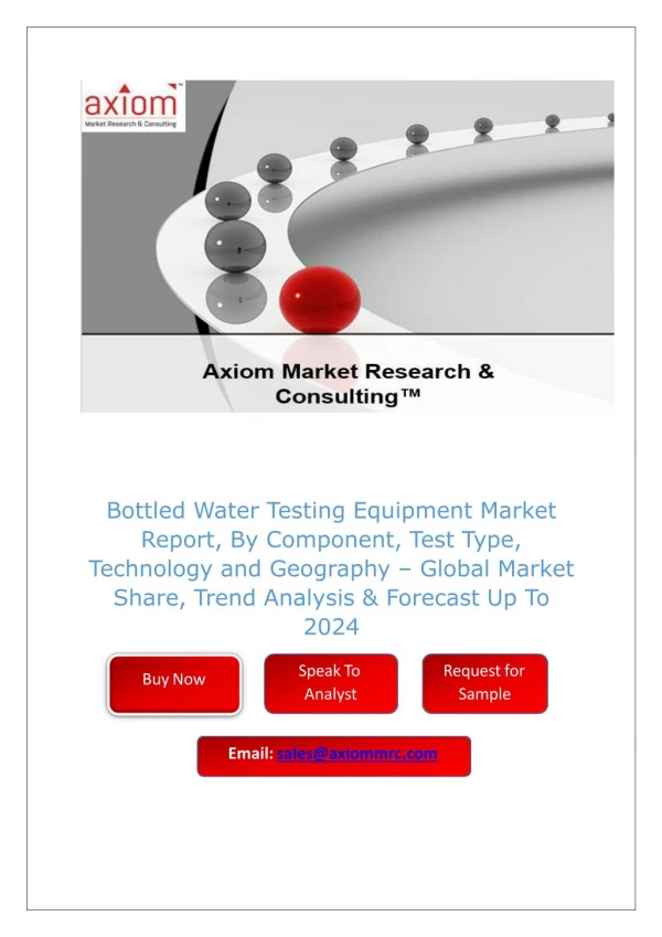 Bottled Water Testing Equipment Market Trends, Size, Share, Growth and Forecast 2024