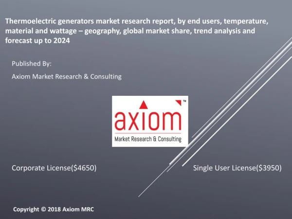 Thermoelectric Generators - Global Forecast to 2024