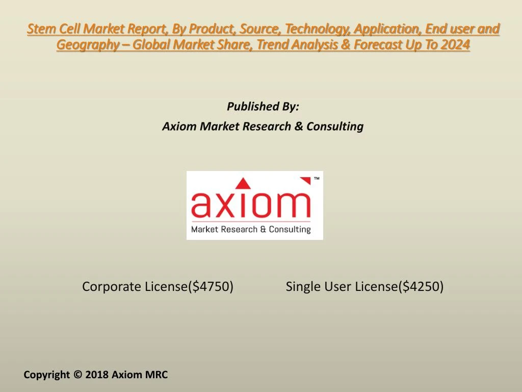 published by axiom market research consulting corporate license 4750 single user license 4250