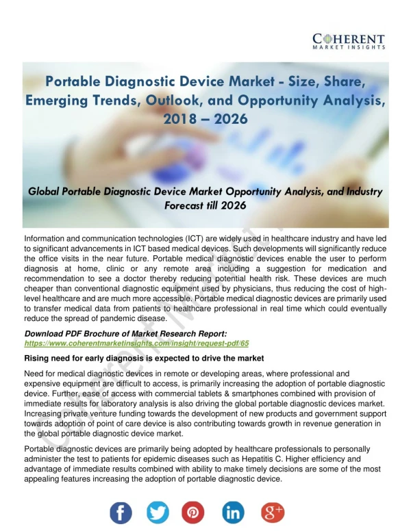 Global Portable Diagnostic Device Market - Emerging Trends and Outlook