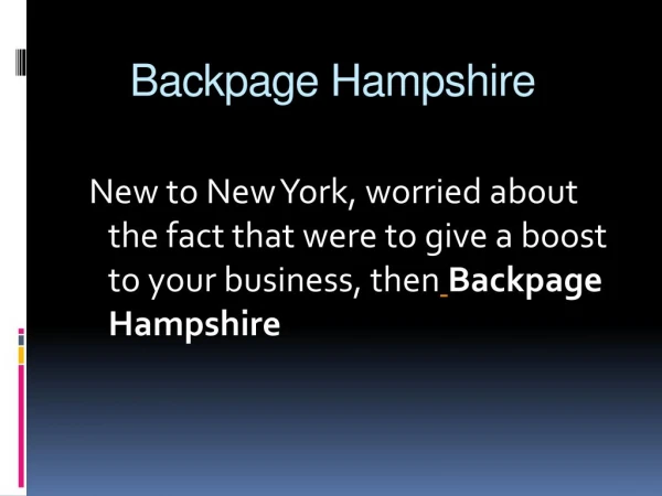 Backpage Hampshire