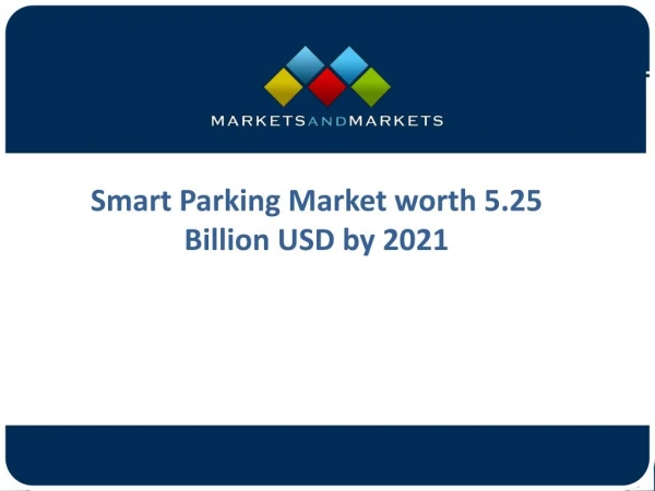 Global Analysis on Smart Parking Market