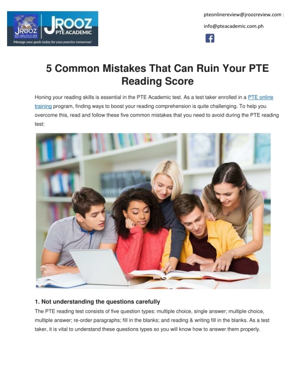 5 Common Mistakes That Can Ruin Your PTE Reading Score