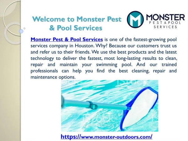 Monster OutdoorsÂ - Pest Control, Pool Cleaning, Repair and Renovation Services Provider in Houston, TX