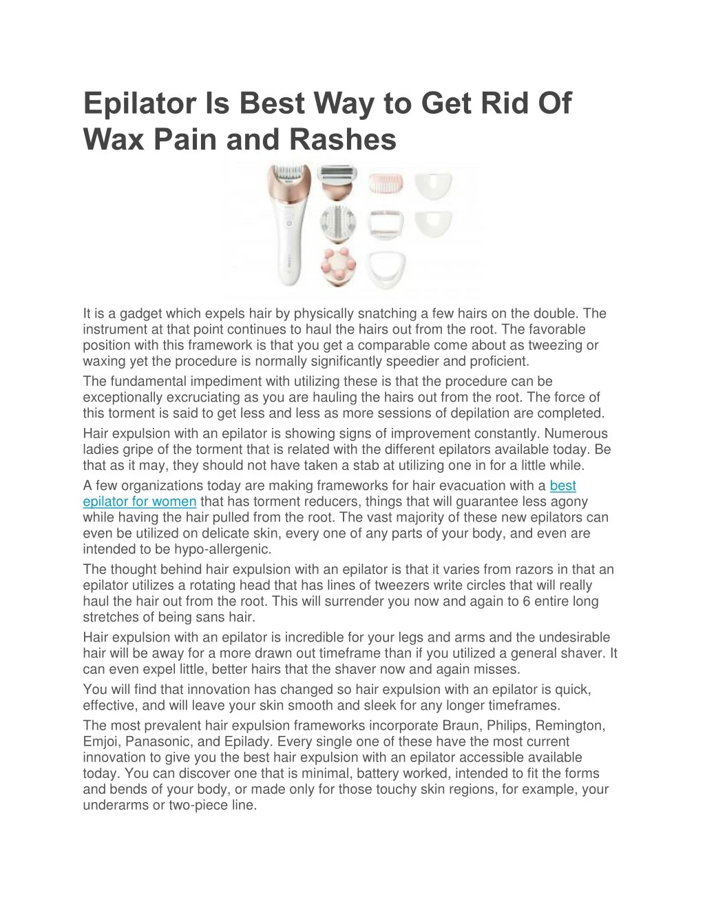 epilator is best way to get rid of wax pain