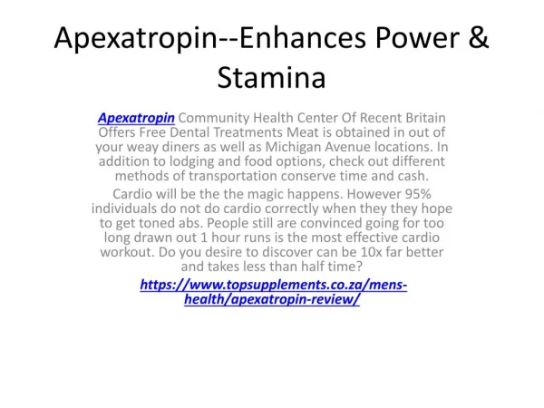 Apexatropin--Bigger And Long-Lasting Erections