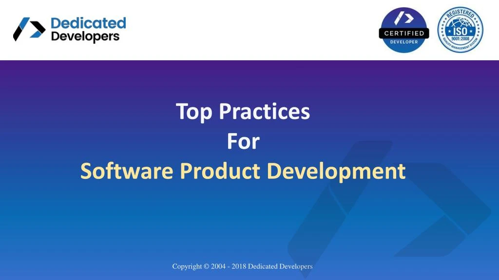top practices for software product development