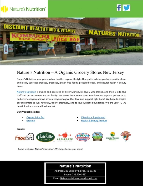 Natureâ€™s Nutrition â€“ A Organic Grocery Stores New Jersey