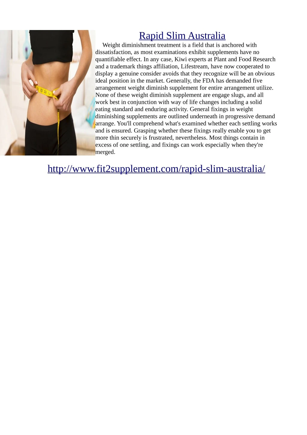 rapid slim australia weight diminishment